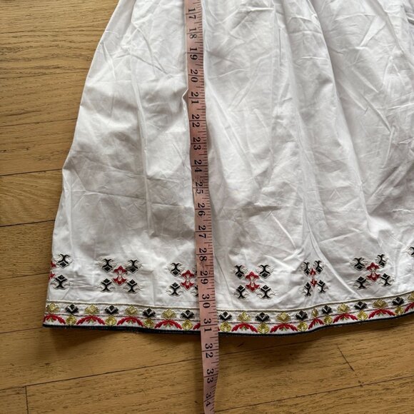 Embroidered Floral 3/4 Sleeves Tunic Dress Women's Ethnic Lightweight Boho White - Picture 8 of 10